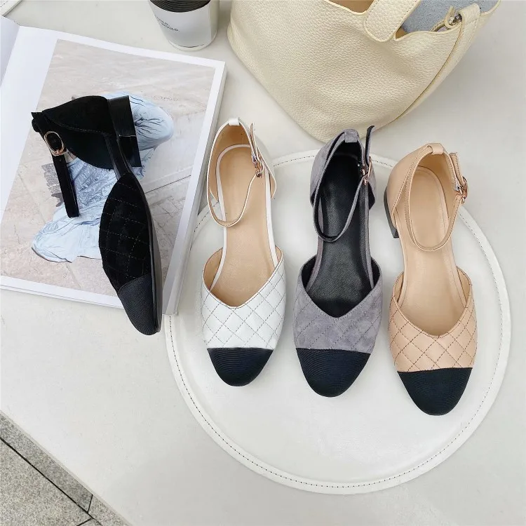 

Large Size 2020 Small Fragrant Catwalk Models Edge Lattice Closed-toe Four Seasons Shoes inside And All Sheepskin WOMEN'S Shoes