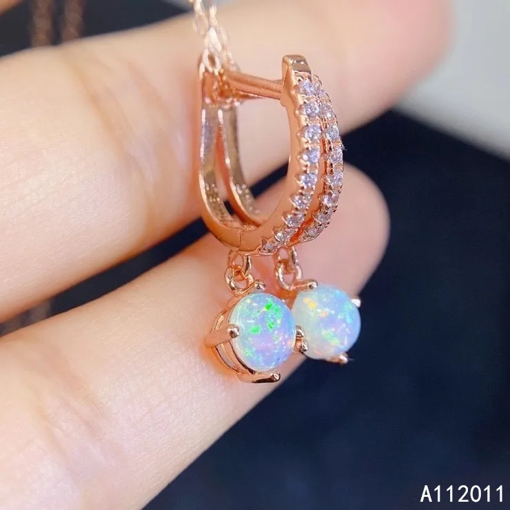

KJJEAXCMY Fine Jewelry 925 sterling silver inlaid natural opal female earrings Eardrop fashion support detection