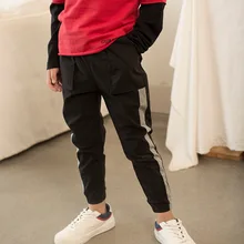 Junichi Yield/зауженные повседневные брюки для мальчиков; Новинка года; стильные брюки в полоску; детская модная весенняя одежда; модные брюки