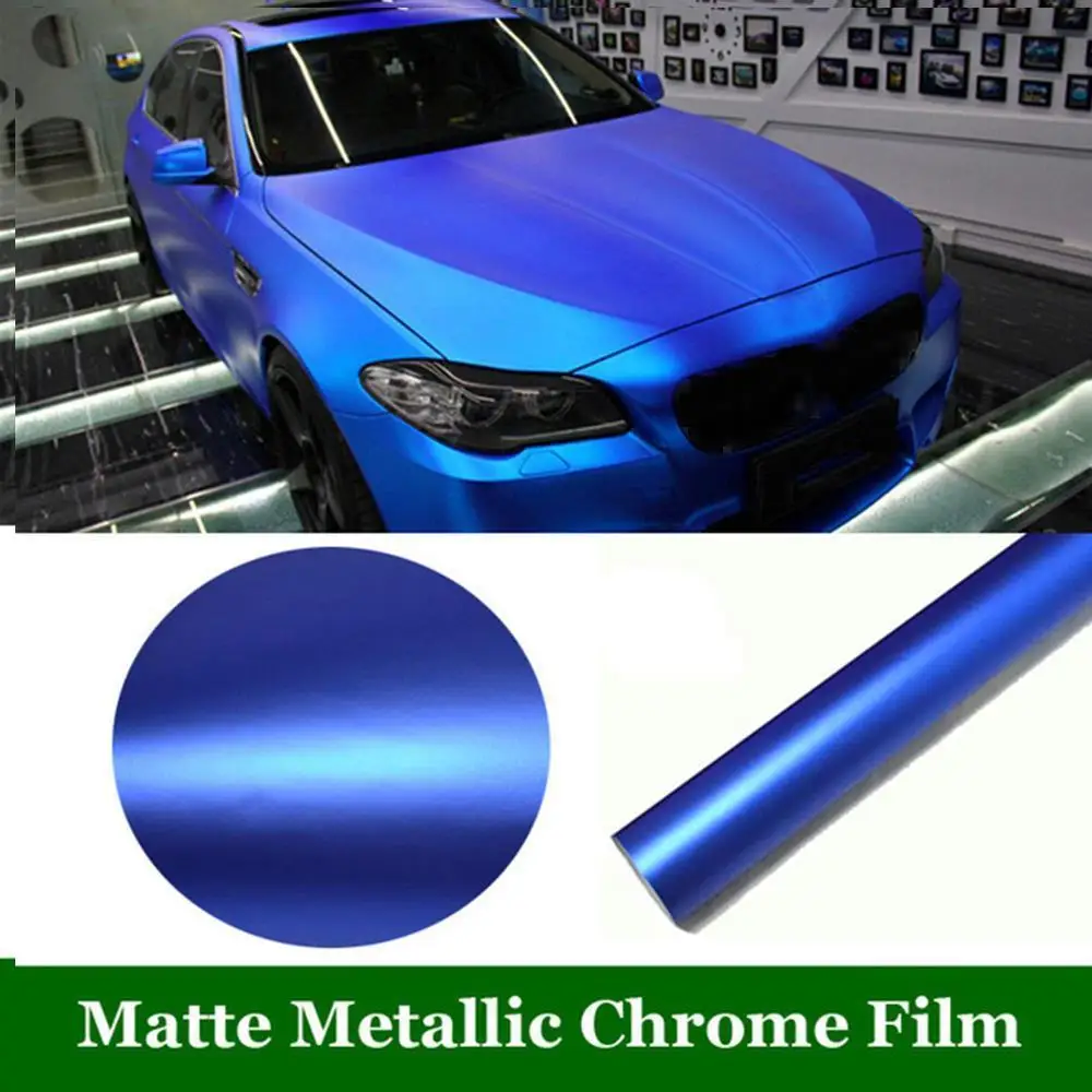 

HOHOFILM 1.52x20m Dark blue Matte Car Wrap Film Auto Body Sticker With Air Bubbles Free 60''x65.6ft Whole Roll