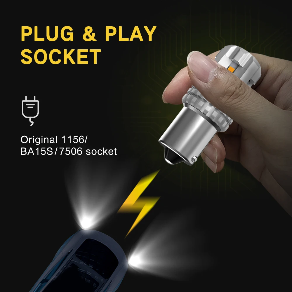 AUXITO 2x 1400LM BA15S 1156 P21W светодиодный задний фонарь для автомобиля тормозной