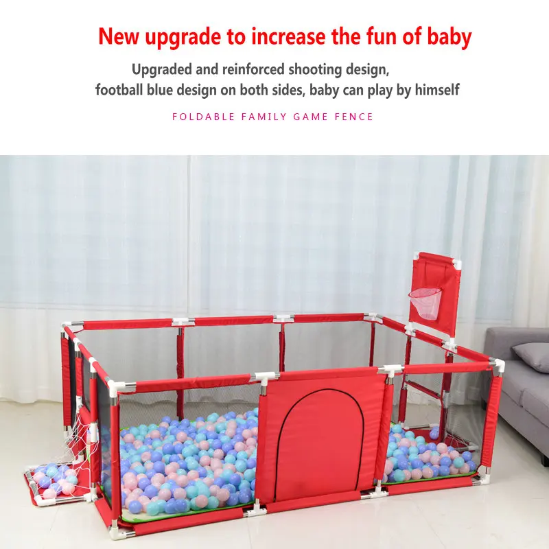 Baby Folding Bed Fence Kids Playpen Ball Pool 0-6 Years Children's Playpen Oxford Cloth Pool Balls Child Fence