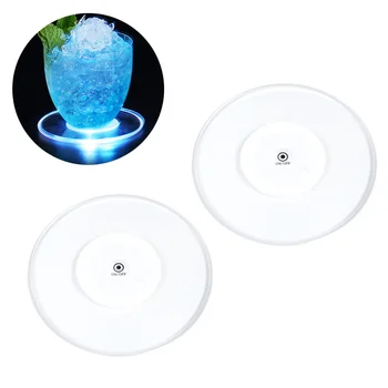 

2pcs LED Coasters Ultrathin Placemat Table Mat Cup Pad Gifts for Bar Restaurant