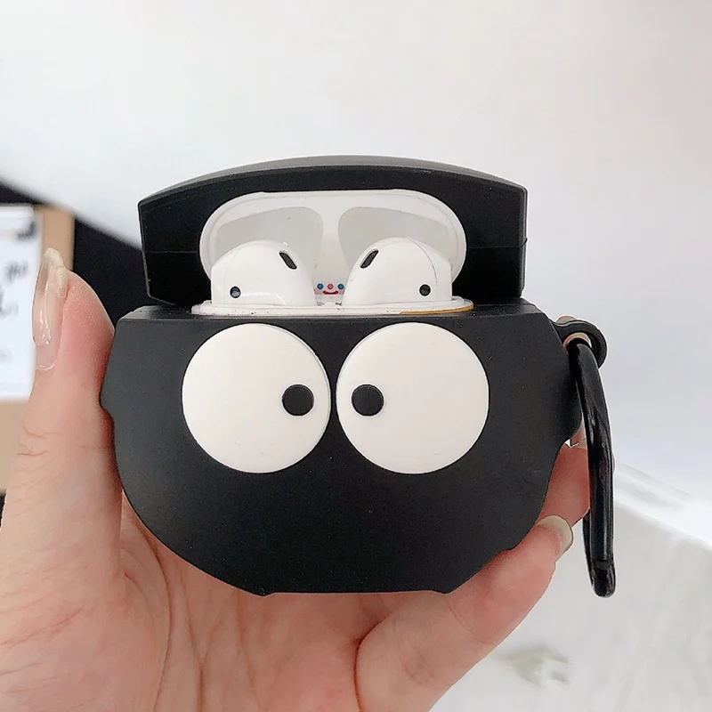 Черный силиконовый наушник Totoro Briquettes чехол для Apple airpods Брелок чехол Аксессуары Защитный чехол Bluetooth чехлы