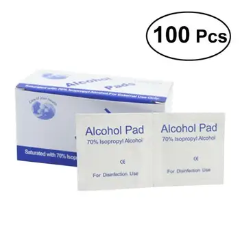 

100PCS Alcohol Wet Wipes Disposable Disinfection Prep Swap Pad Antiseptic Skin Cleaning Pad Mobile Phone Wounds Clean Wipe