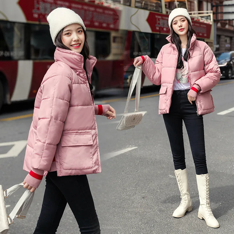 

Cotton-padded Clothes Women's Short 2019 Winter New Style Korean-style Hooded Coat Small Cotton-Padded Jacket Women's Slim Fit d