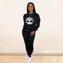 Новинка, модный спортивный костюм для женщин и девушек с принтом, свитер с длинными рукавами и круглым воротником, костюм для спортзала, одежда для активного отдыха