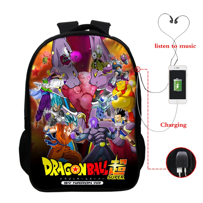 D25 Mochila dragon ball рюкзак и сумка Dos Супер usb зарядка Разъем для наушников рюкзак книжная Сумка для подростков сумка для ноутбука школьный - Цвет: D25