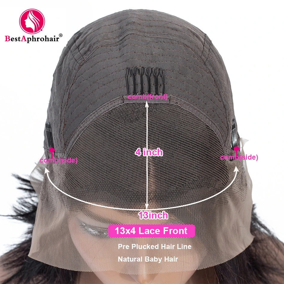 13*4 Lace Front Human Hair Wigs Pre Plucked 150% Density Burmese Remy Kinky Curly Human Hair Wig for Black Women 10-22 Inch