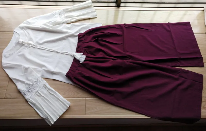Одежда для девочек-подростков одежда с длинными рукавами из двух предметов для маленьких девочек шифоновые штаны в европейском стиле, блузка Одежда для девочек от 10 до 12 лет