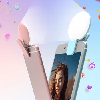

Portable LED Selfie Light Ring Flash Lumiere USB LED Mobile Phone Light Clip Lamp Ring For iPhone Samsung Night Lighting
