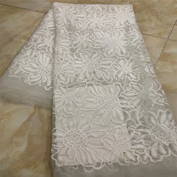 

French Lace Fabric 2020 High Quality Lace White Color African Lace Fraric For Wedding Sewing Nigerian Lace Fabrics