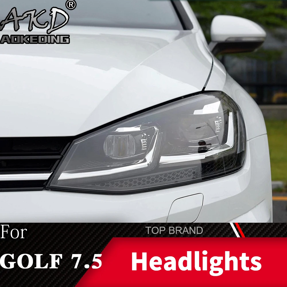 Фара для VW Golf 7,5- фары для гольфа 7 Противотуманные фары Дневные ходовые огни DRL H7 светодиодный Биксеноновая лампа автомобильные аксессуары