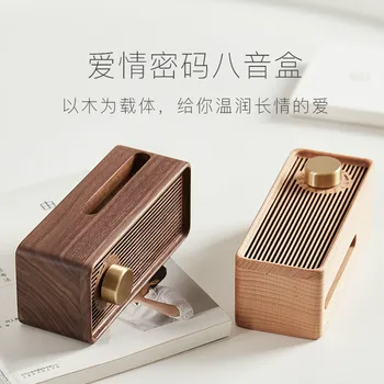 

Maple Walnut Loudspeaker Music Box Sky City Meets Qianhe Qianxiu Photo Jewelry Box Musica Boite A Musique Clockwork Type