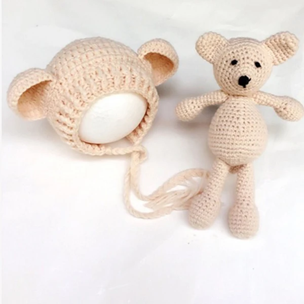 Teddy Bear Baby Bonnet Photography 