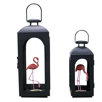 

European-Style Chinese Retro Candle Holder Outdoor Courtyard Floor Wind Lamp Horse Light Wrought Iron Glass Portable Lamp 50X189