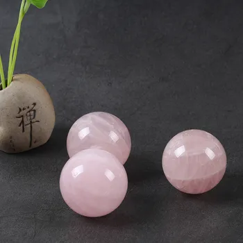 

5pc 2cm natural rock rose quartz crystal ball sphere pink Quartz crystal Ball with 20mm