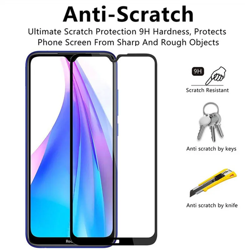 3 в 1 стекло + чехол для Redmi Note 8Pro Xiaomi Redmi8 8A glass case 8T Xaomi Note8 защитное редми нот 8т ноут 8