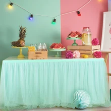 1 шт. юбка для стола скатерть на стол юбка для стола тюлевые скатерти и салфетки для свадьбы декоративный для Бэйби шауэра вечерние юбки для стола ing домашний текстиль