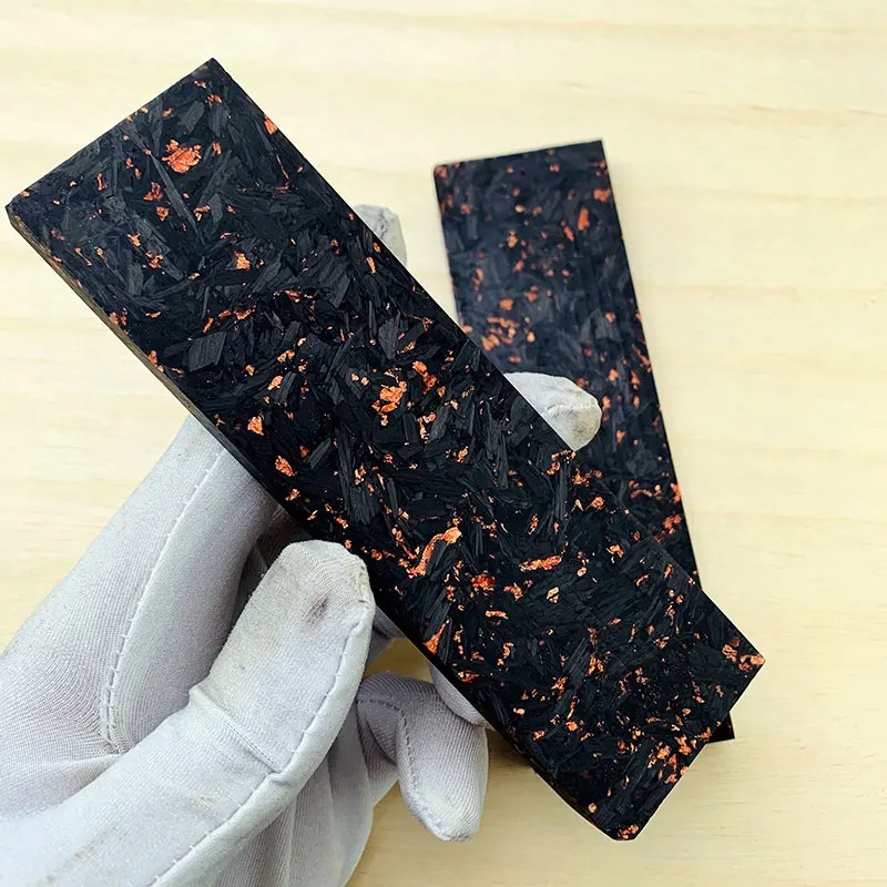 2Pieces 137x40x9mm 2 шт. CF углеродное волокно черный мрамор со смолой для рукоделия нож Материал медный порошок компрессионная пластинка 137X40X4 мм - Цвет: 2Pieces 137x40x9mm