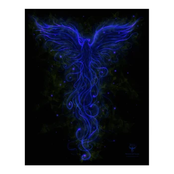 

5D DIY Full Drill Rhinestone Round Diamond Painting Animal Phoenix Blue Flame Embroidery Mosaic Canvas Cross Stitch Kit Decor