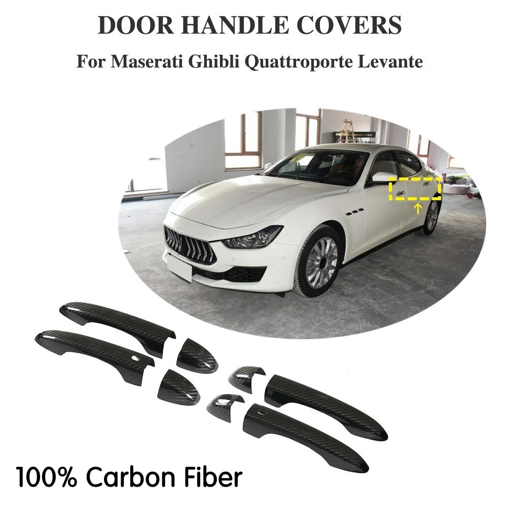 High quality real carbon fiber Auto outer door handle cover for Maserati Ghibli quattroporte Levante LHD car styling