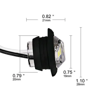 

Truck Amber LED Lights Round 12V Waterproof Side Marker Set Anti-collision