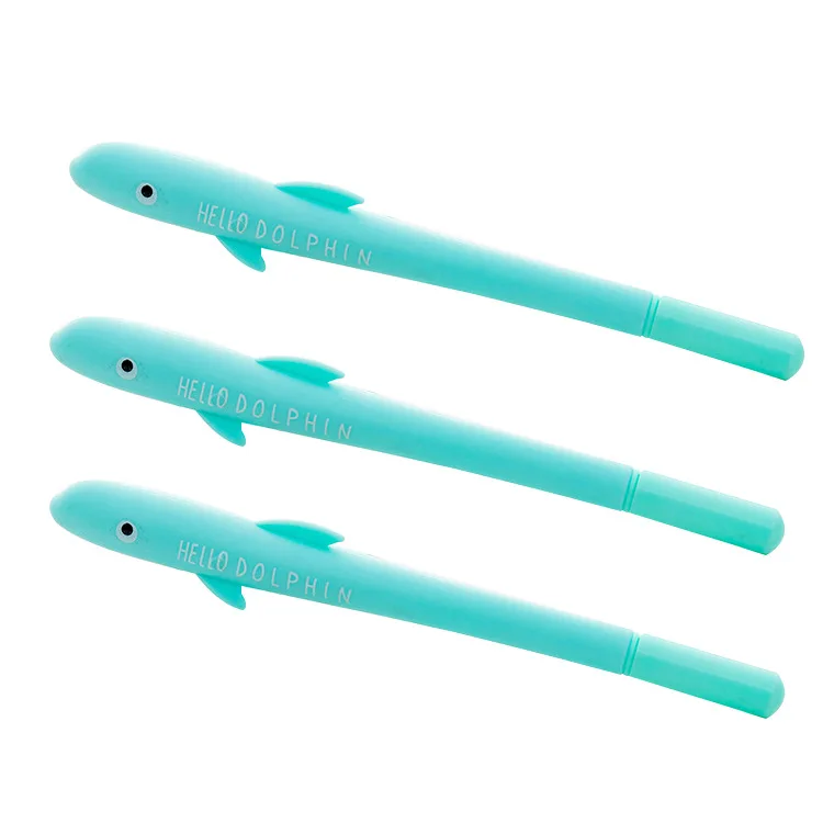 

20 Pcs Lovely Creative Dolphin Gel Pen Student Writing Office Sign Pen Test Black kawaii school supplies materiais escolar