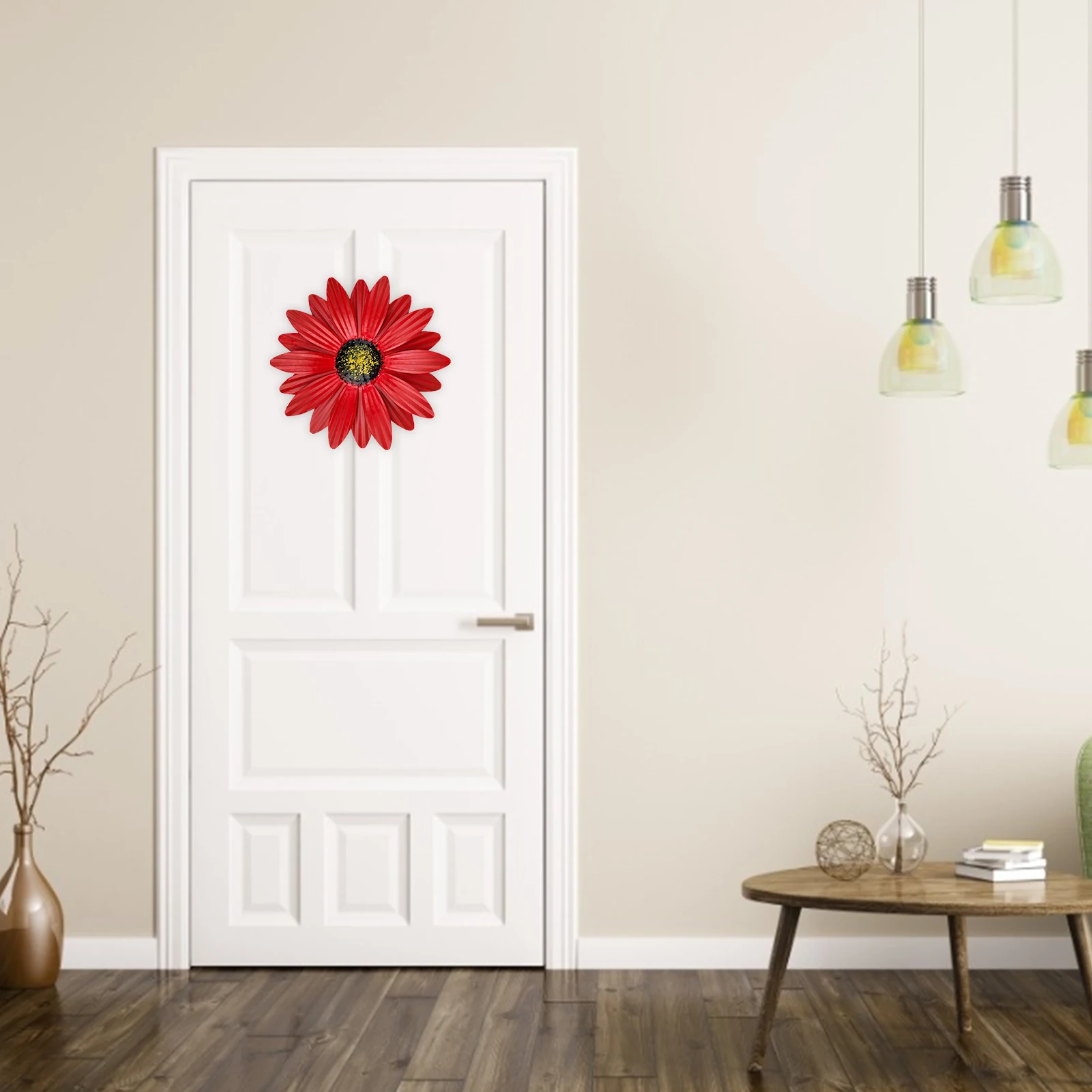Wrought Iron Daisy Wall Hanging Metal Flower Wall Sculptures Art Decorations For Kitchen Living Room Bedroom Terrace Backyard 4
