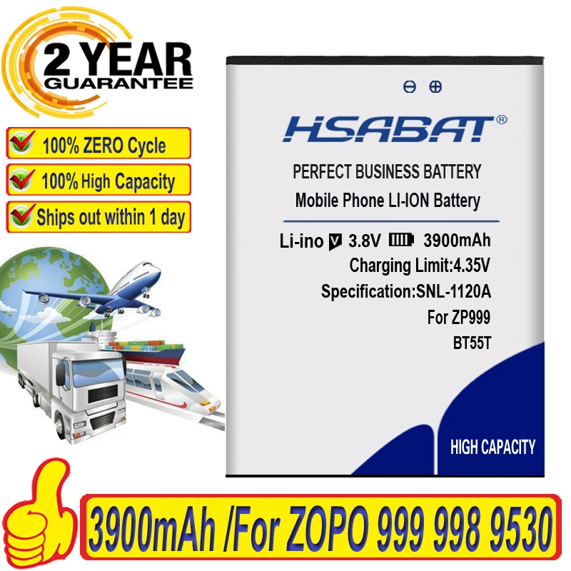 Батареи HSABAT 3900mAh BT55T BT55S Аккумулятор для смартфонов ZOPO 999 998 9530 9520 3X ZP998 ZP999 ZP3X ZP9520 ZP9530
