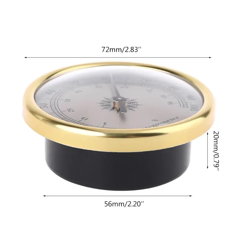 waist measuring tape 72mm Mini Round Gold Hygrometer Humidity Meter Gauge No battery Needed surface roughness testers