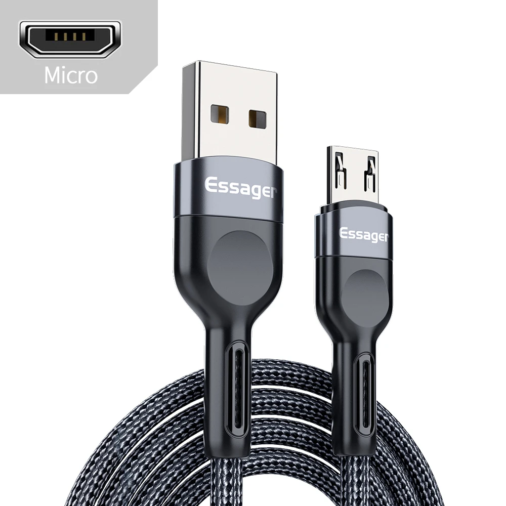 android charger Essager 3A USB Type C Cable Micro USB Fast Charging Data Cable Mobile Phone Charger USB C Microusb Wire Cord For Samsung Xiaomi magnetic phone charger Cables