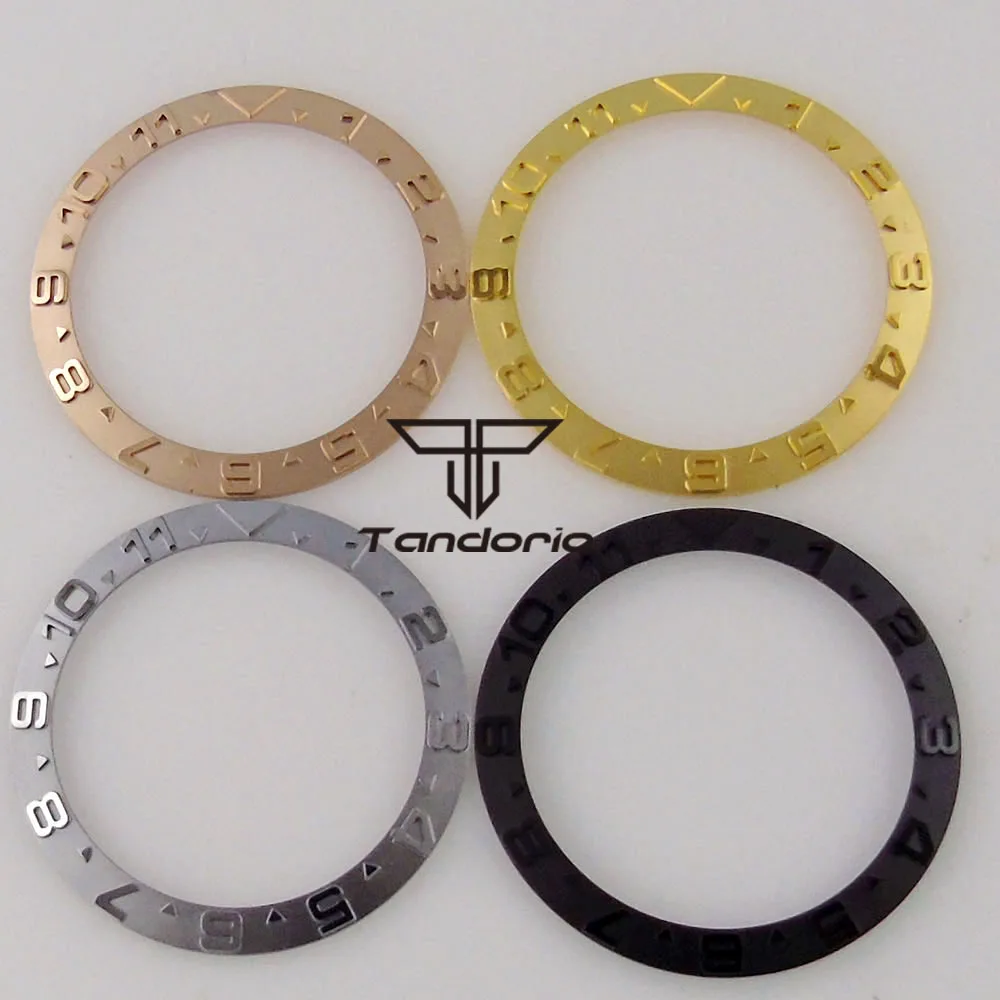 

38 мм * 30,6 мм Безель часов вставка стальной материал подходит для SKX007 SKX009 отметки цвета розового золота/желтого золота/черного/серебряного цвета