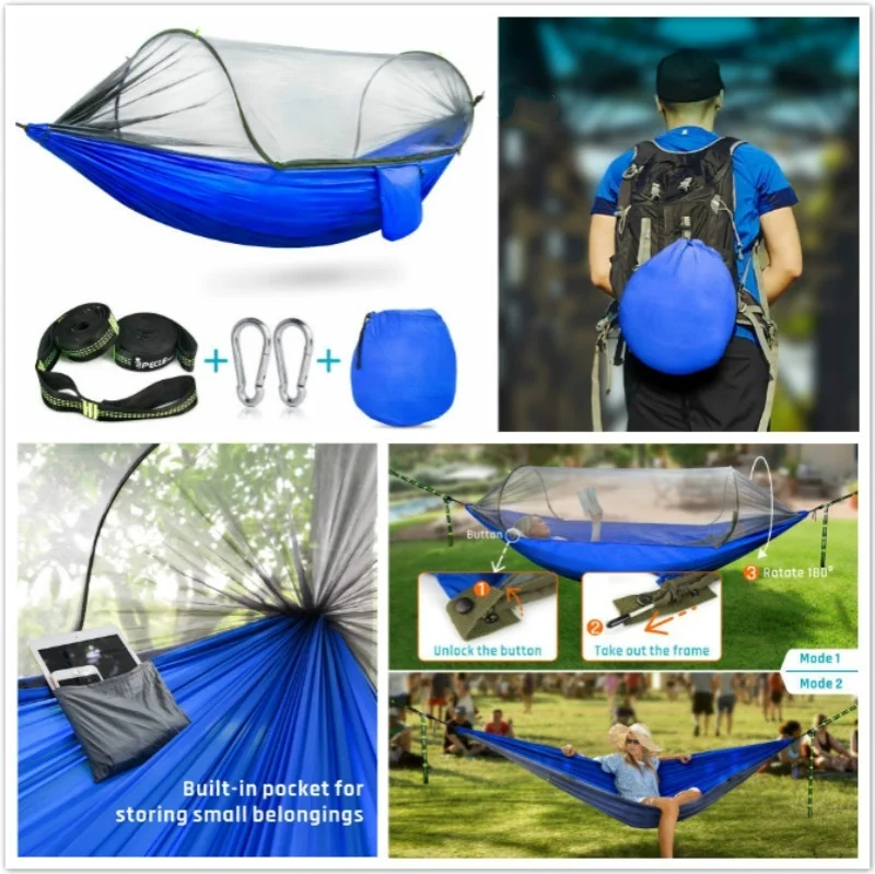

Camping Hammock with Mosquito Bug Netting Tent,Hanging Swing Outdoor Travel Hammock Bed Portable Hammock Outdoor Furniture