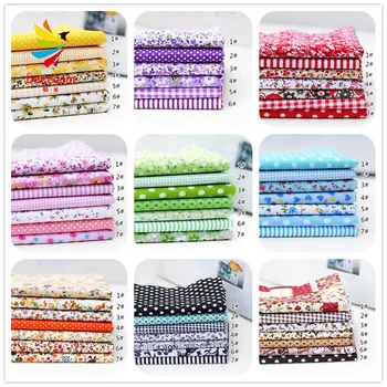 

7PCS 25X25cm and 50X50CM Mixed Printed Cotton Sewing Quilting Fabrics Basic Quality for Patchwork Needlework DIY Handmade Cloth