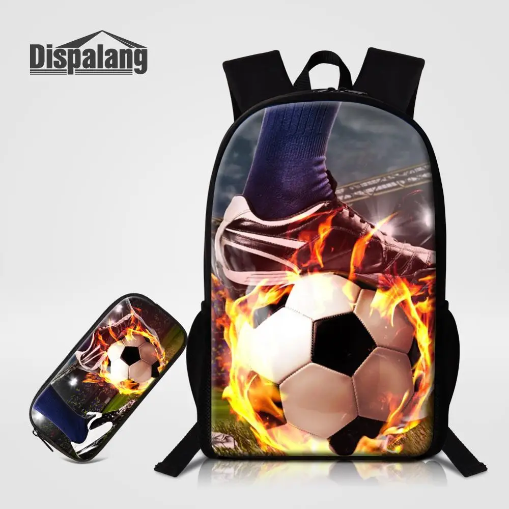 Flaming Basketball Black School Backpack /& Pencil Bag Set