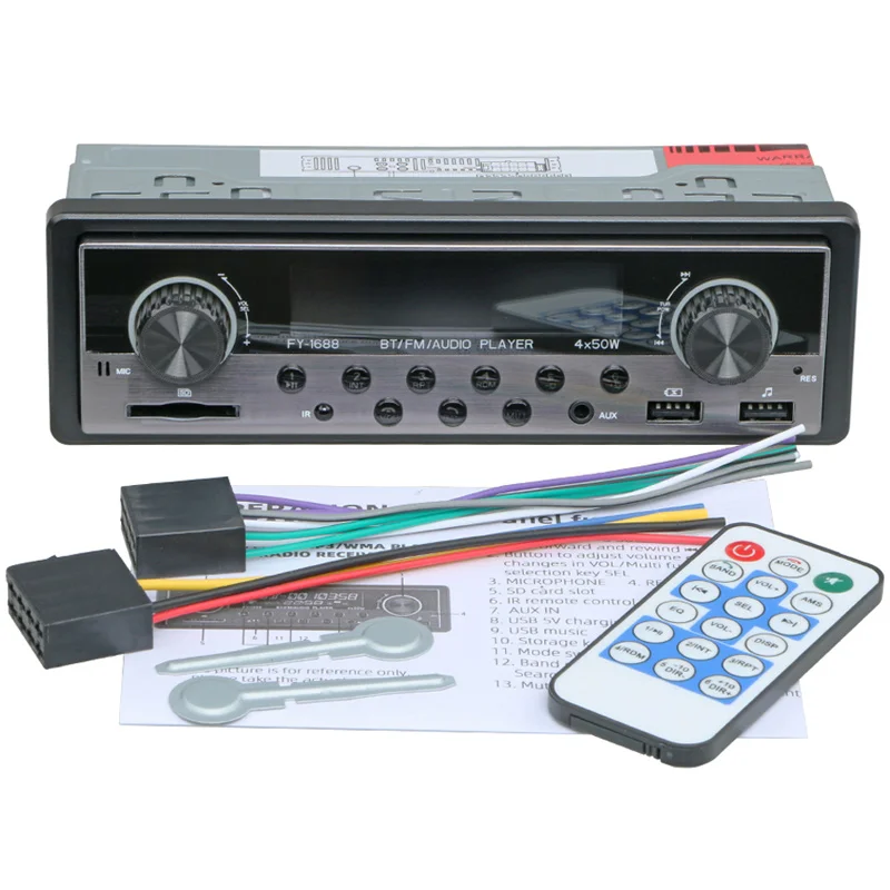 Автомагнитола 1 din автомобильное радио Coche Bluetooth стерео аудио fm-приемник USB SD AUX автостерео MP3 мультимедийный плеер Авто электроника - Цвет: FY-1688-T-ISO