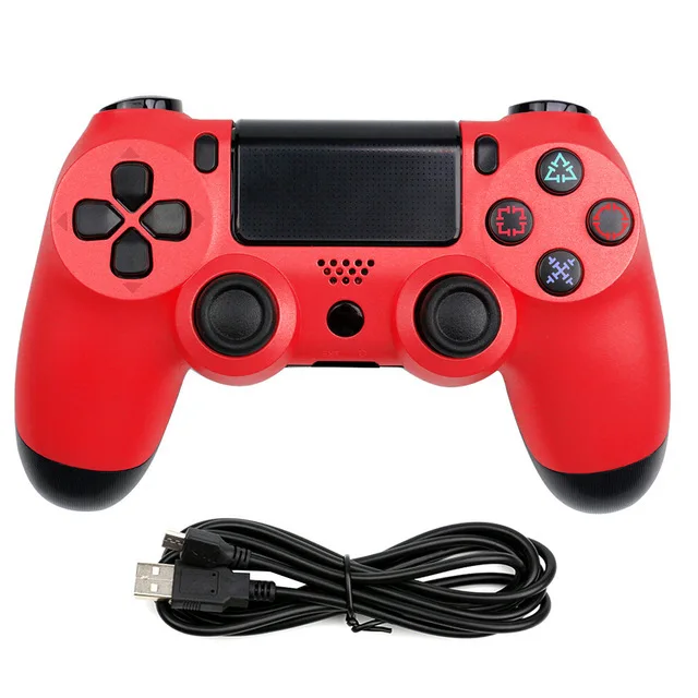 OSTENT Double Shock USB Wired Controller Gamepad Joystick for Sony PS4/PS3 Console - Цвет: RED