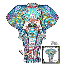 Puzzle 3D en bois pour enfants, jouets en forme de Lion ou de loup, colorés et créatifs