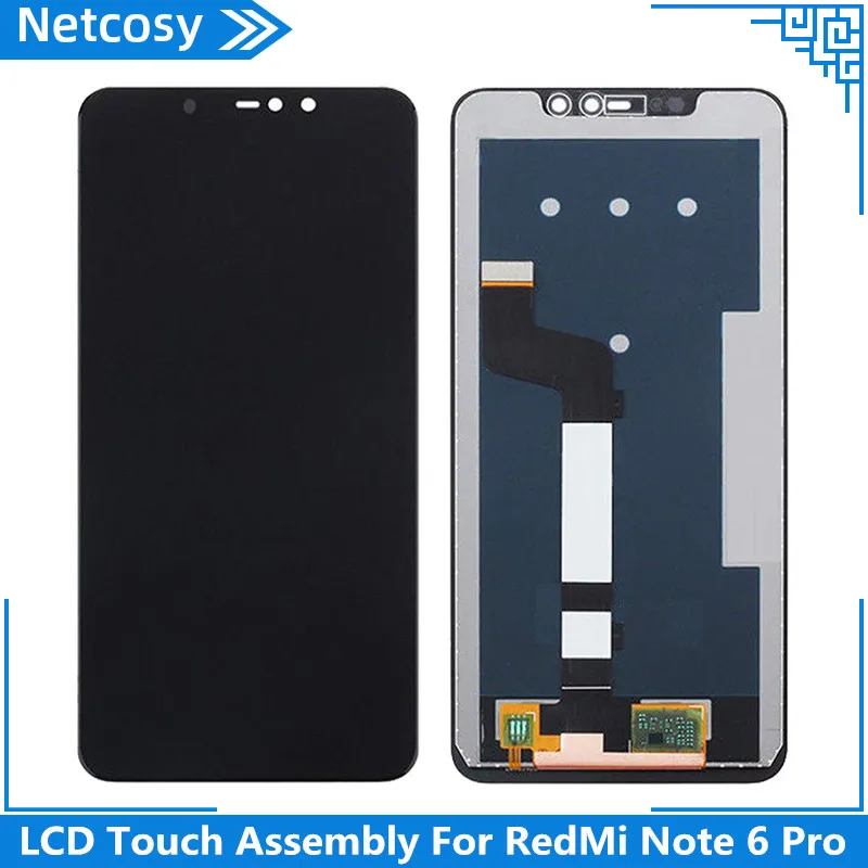 Netcosy ЖК-сенсорный экран в сборе для RedMi Note 6 Pro подходит для ремонта или замены сломанных или старых частей ЖК-сенсорных экранов