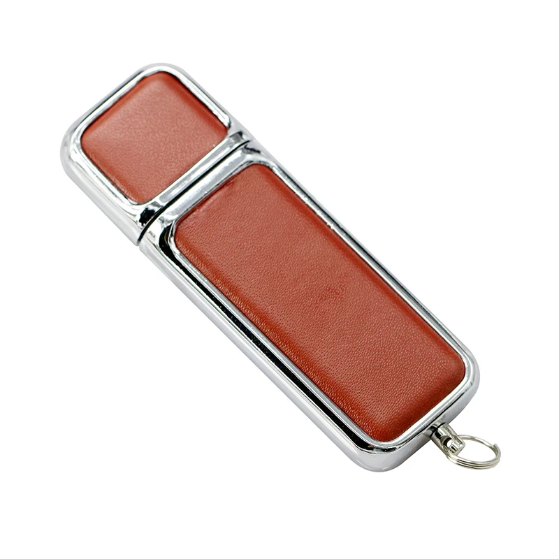 Простой кожаный бизнес USB подарок для учителя ручка-накопитель 16 Гб 64 ГБ 32 ГБ 4 ГБ 128 8 Гб Флешка usb флеш-карта памяти с кольцом для ключей