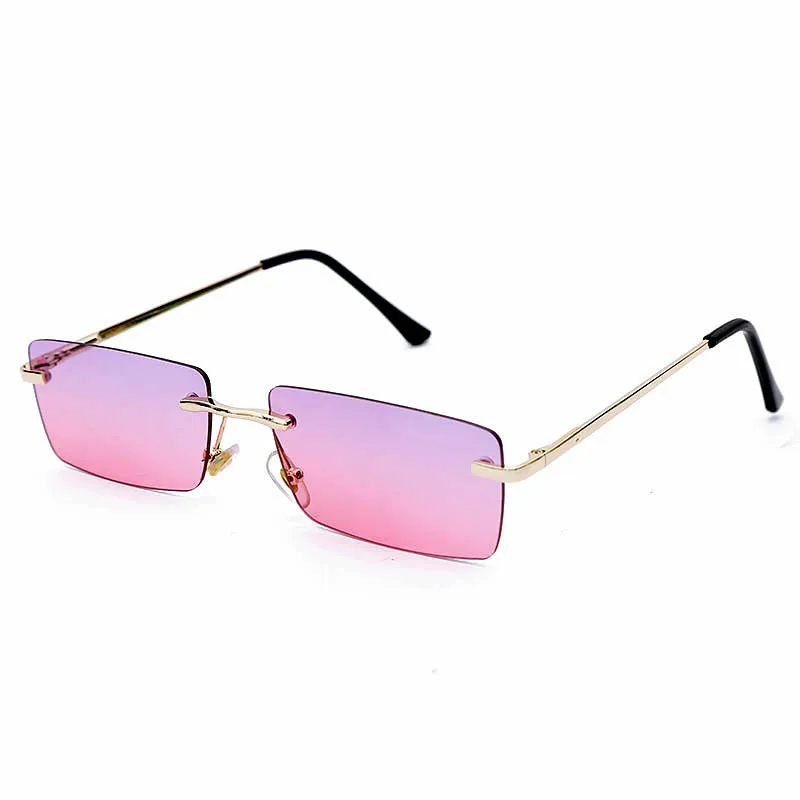 Роскошные брендовые прямоугольные женские солнцезащитные очки без оправы квадратные маленькие солнцезащитные очки для женщин Zonnebril Dames Vrouwen Bril