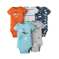 2023 5PCS/Lot Baby Bodysuits 100% Cotton Newborn Baby Boys Clothes Short Sleeve Baby Girls Clothes 0-24M Baby Clothing Jumpsuits 4
