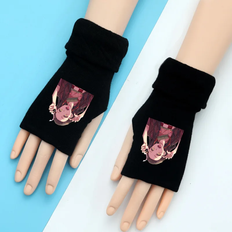 8 Вязаные перчатки Kimetsu No Yaiba Demon Slayer Nezuko Tanjirou, хлопковые теплые рукавицы на запястье, аксессуары для косплея, подарок на зиму - Цвет: 8