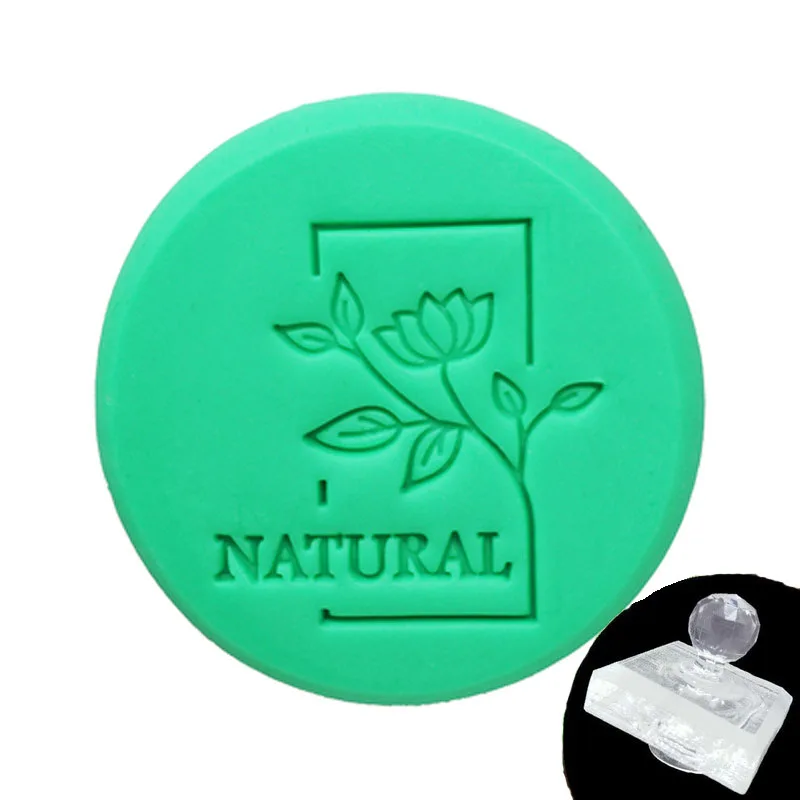 Natural Leaf Plants Pattern Soap Stamp, Resin Soap Stamp, Natural Handmade Seal, 4cm Acrylic, Mini, DIY