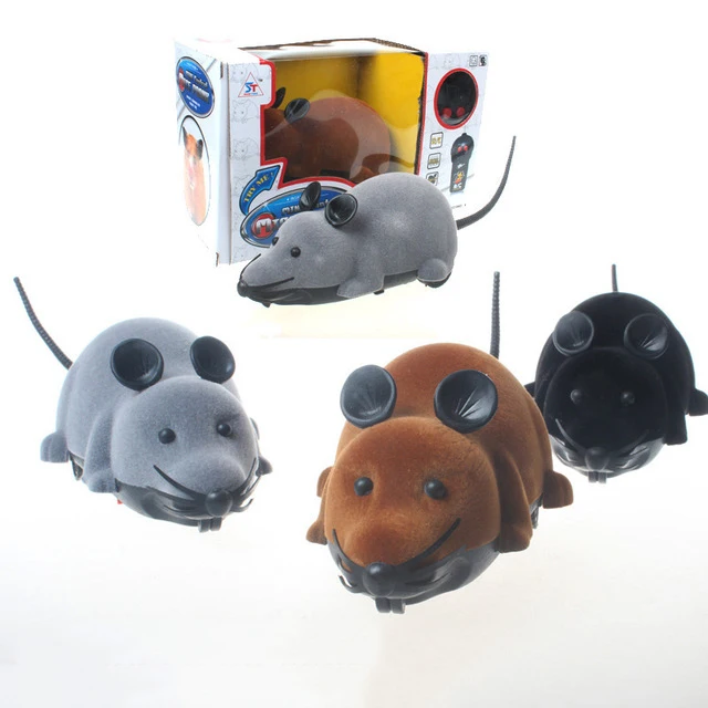 

2 Channels Funny RC Animals Wireless Flocking Remote Control RC Electronic Rat Mouse Mice Toy for Cat Puppy Kids Toy Gifts