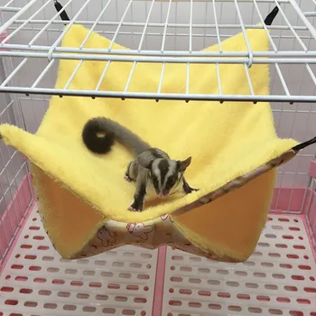 

Soft Hamster Hammock Hanging Bed House Winter Small Animal Squirrel Guinea Pig Double-layer Plush Cotton Nest Pet Supplies