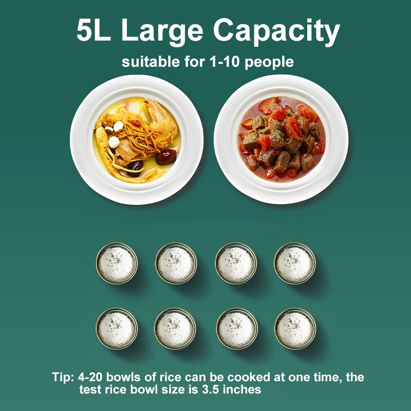 SUPOR 5L Electric Pressure Cooker Double Inner Multifunction Electric Rice Cooker 70KPA Smart Appointment Kitchen Appliance