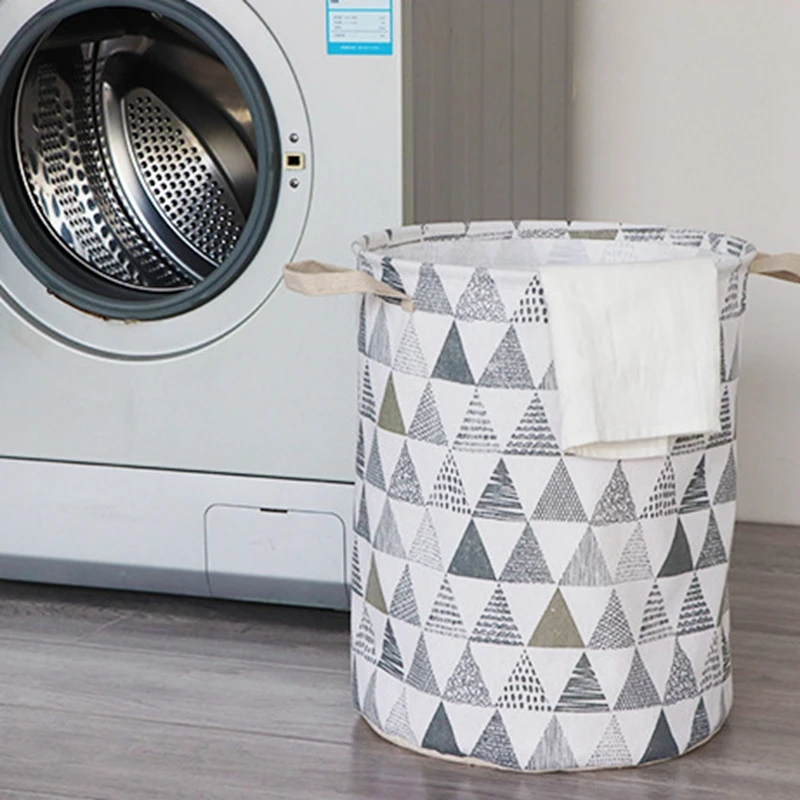 Folding Dirty Laundry Basket 1 PC Kids Toys Organizer Waterproof Cotton Linen Large Capacity Clothes Storage Bag Laundry Basket