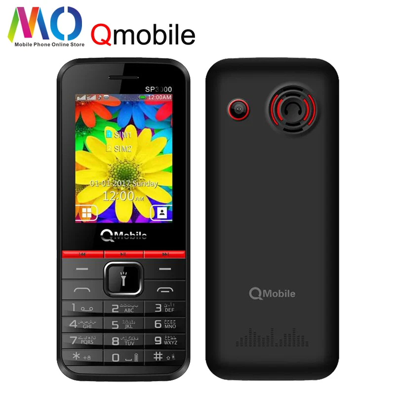 Qmobile старший мобильный телефон SP3000 GSM FM радио Supter фонарь 2 4 дюйма Dual SIM карты 4000 мАч